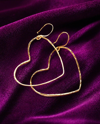 big gold heart hoop earring