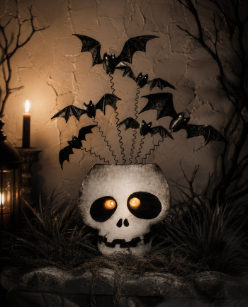 bones & bats metal yard art