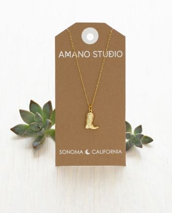 cowboy boot charm necklace