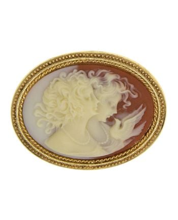 muse & bird cameo brooch