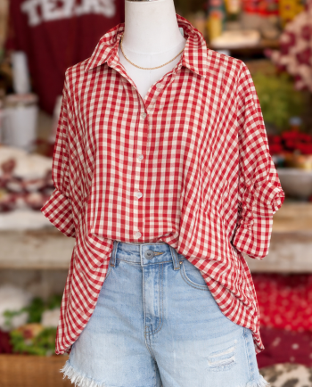 classic plaid check button up