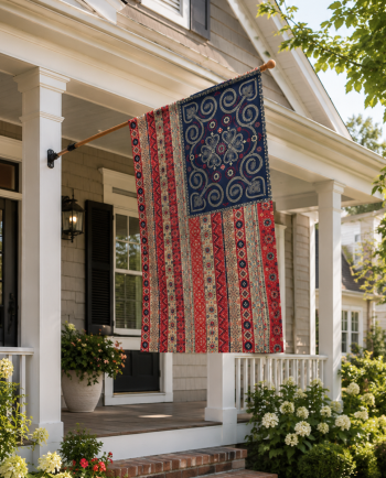 jg boho flag applique house flag