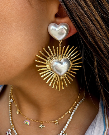 radiant pearl heart earring