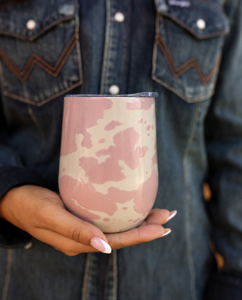 pink cowhide wine tumbler