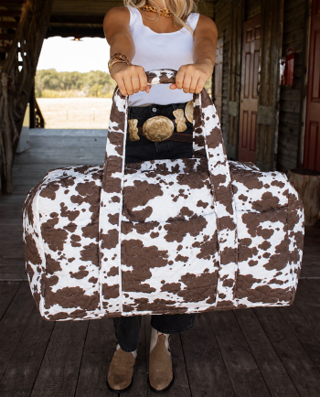 jg dark brown cowhide duffle bag