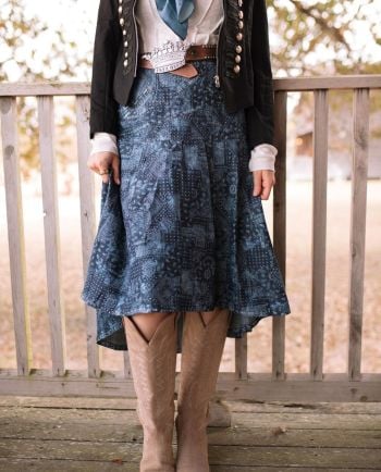 RODEO QUINCY X JUNK GYPSY DENIM BANDANA ROSE SKIRT