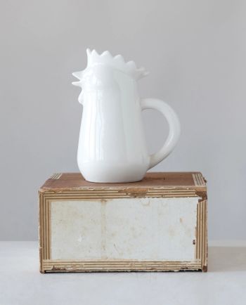 stoneware chicken creamer