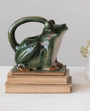 stoneware frog pitcher