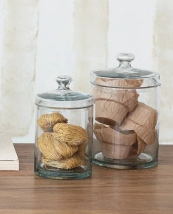 cup glass jar with lid - two sizes available