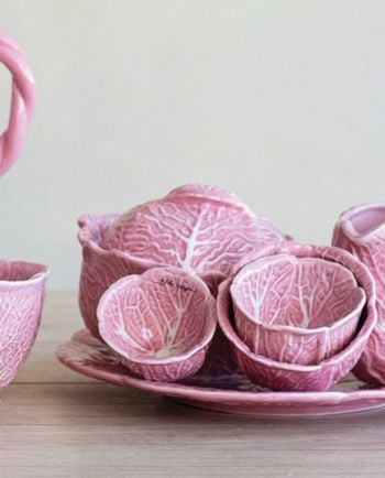 pink stoneware cabbage 6 oz baker