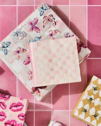 MacKenzie-Childs Rosy Check Dinner Napkins