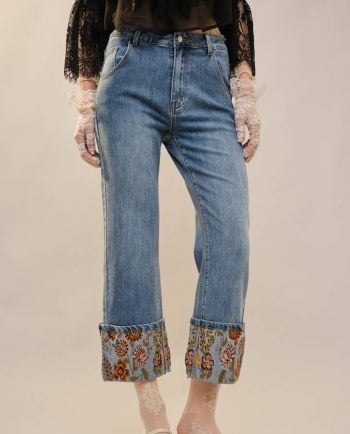 bloom cuff denim jeans