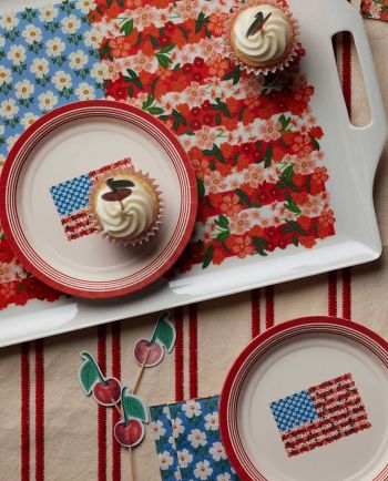 Americana Melamine Serving Platter with Handles