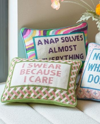 i swear because i care pillow