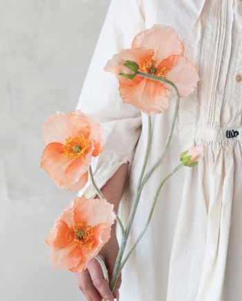 faux poppy flower pick