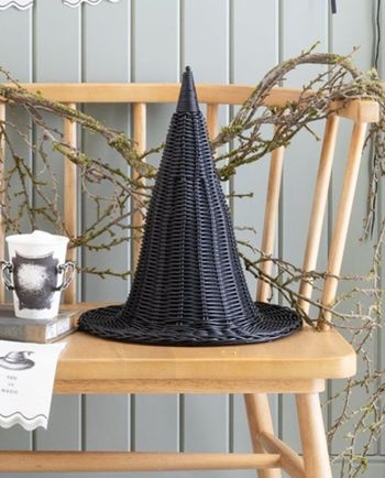 black rattan witch hat