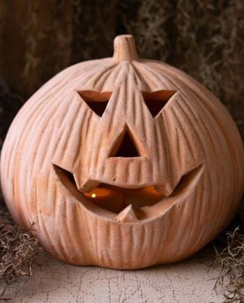 old man jack terracotta jack-o-lantern