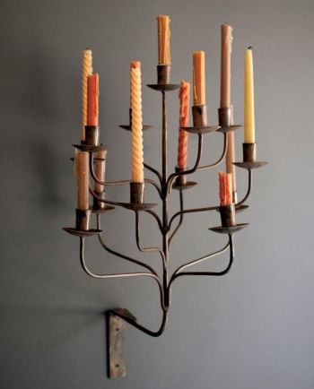 lucky 13 taper iron candlabra