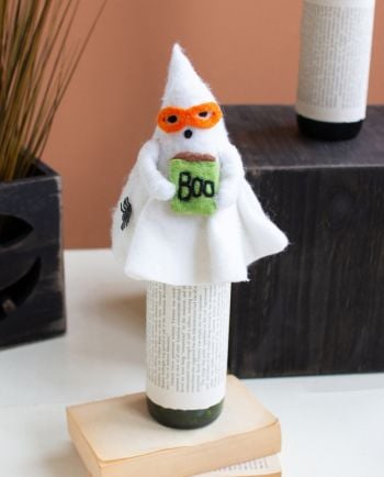felt ghost bottle topper