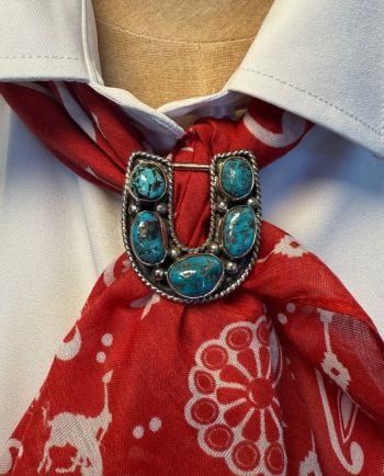 fringe scarves turquoise horseshoe slide