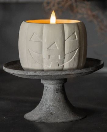 Cream Jack-O-Lantern 3D Flame Candle