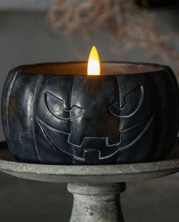Black Jack-O-Lantern 3D Flame Candle
