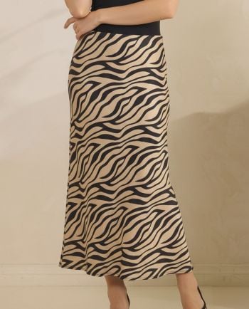 zebra satin skirt