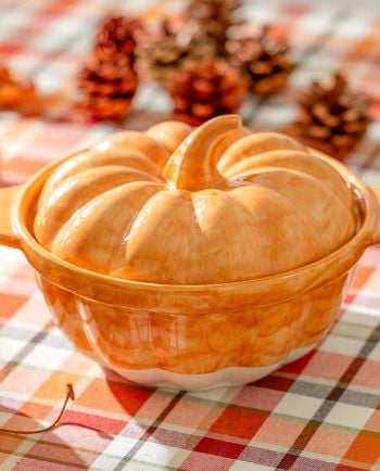 orange pumpkin baking dish
