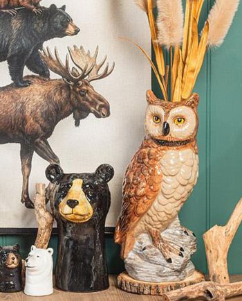 tall brown owl vase