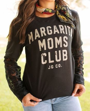 margarita moms club lace sleeve tee