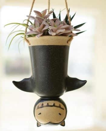 ceramic hanging bat planter