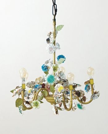 metal toleware flower chandelier