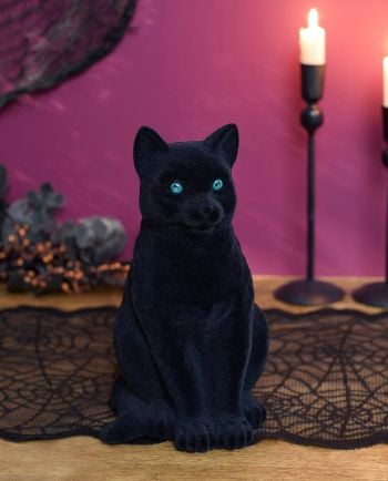 fuzzy black cat figurine