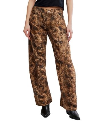 we the free fable low rise snakeskin chocolate brown jean