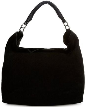 free people suzie suede slouch tote - black
