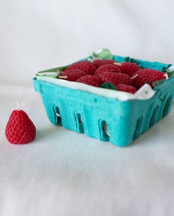 strawberry birthday candle - set of 10