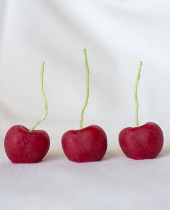 Cherry Beeswax Birthday Candles - set of 5