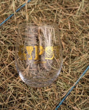 gold gypsy stemless wine glass