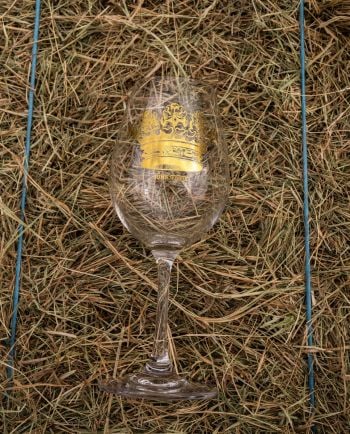 stemmed gold jg crown wine glass