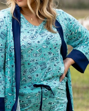 well behaved women paisley v-neck pj top