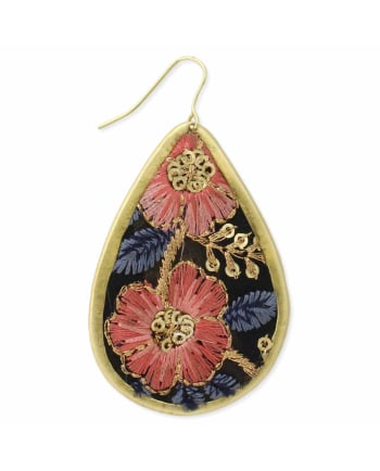 vintage bouquet embroidered earrings