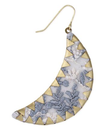 blooming blue crescent earring