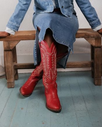 tecovas abby boot - crimson