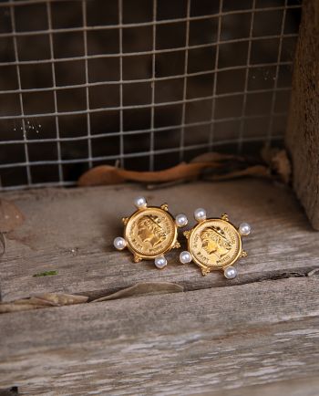 pearl coin earring