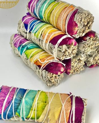 rainbow chakra white sage bundle