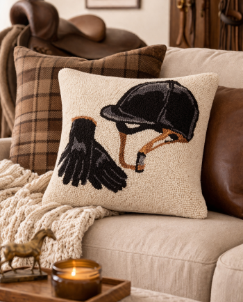 equestrian gear hooked pillow