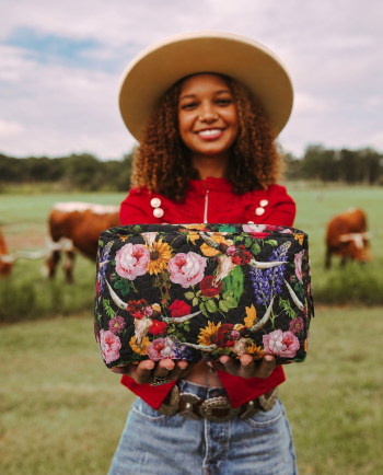jg legend floral black large makeup bag
