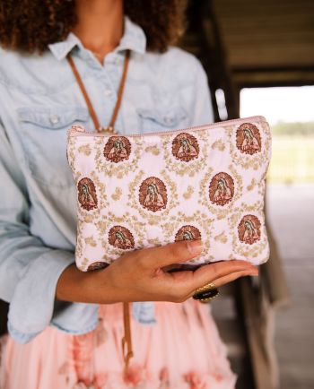 lady of guadalupe rose makeup bag