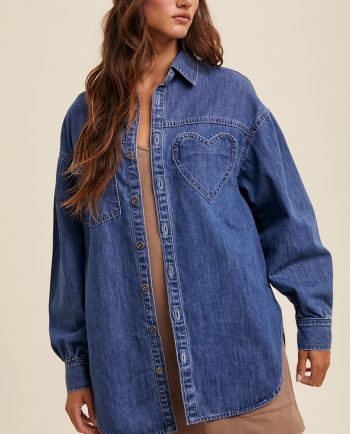 indigo heart pocket denim jacket