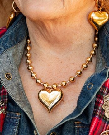 gold bubble heart necklace